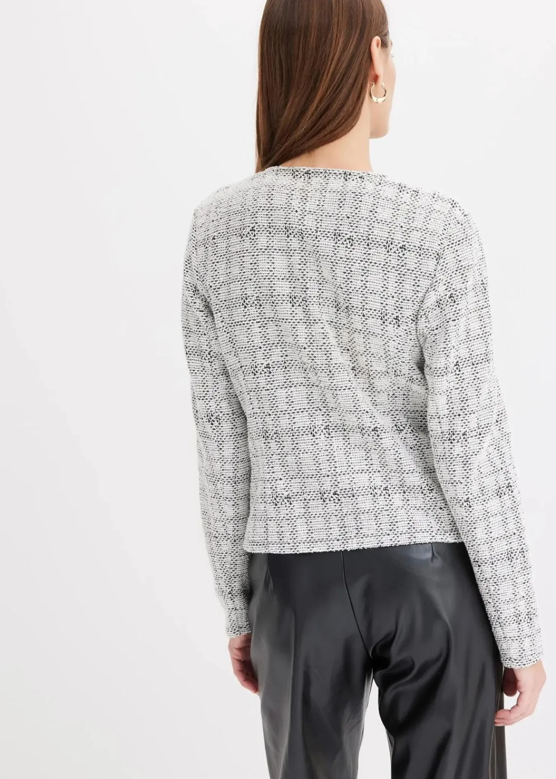 bonprix Bekleidung·Umstandsmode|Bekleidung·Jeans^Strickjacke aus Baumwoll-Mix schwarz/wollweiß