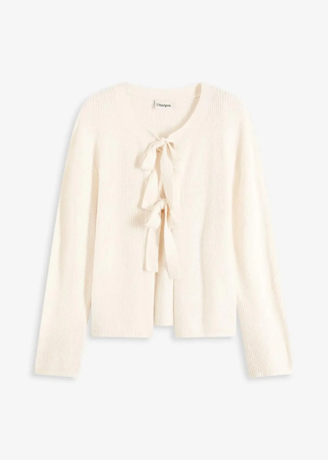 bonprix Pullover & Strickjacken|Strickmode^Strickjacke aus Baumwoll-Mix wollweiß