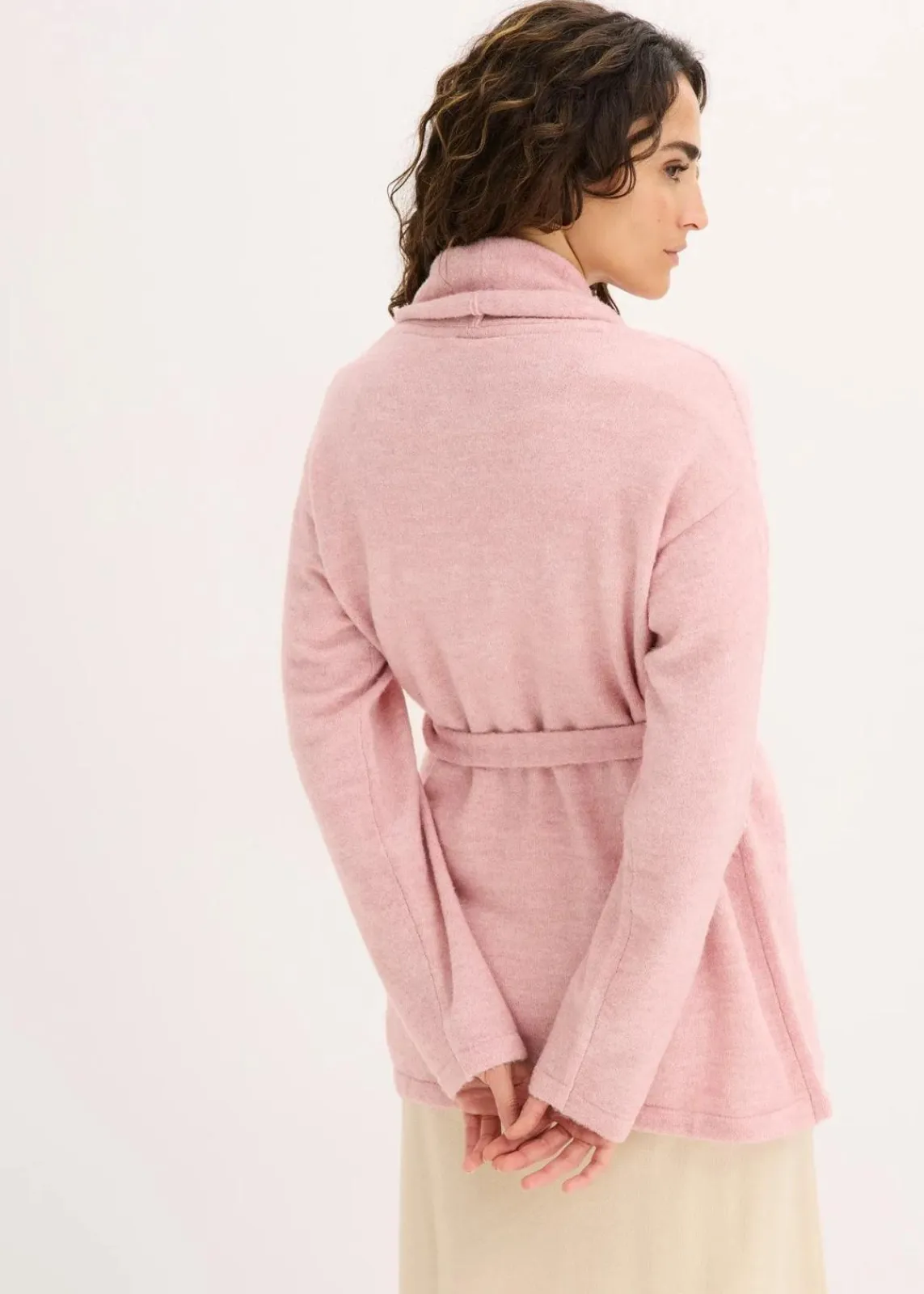 bonprix Bekleidung·Umstandsmode|Bekleidung·Jeans^Strickjacke aus flauschigem Hairy Knit aschrosa meliert