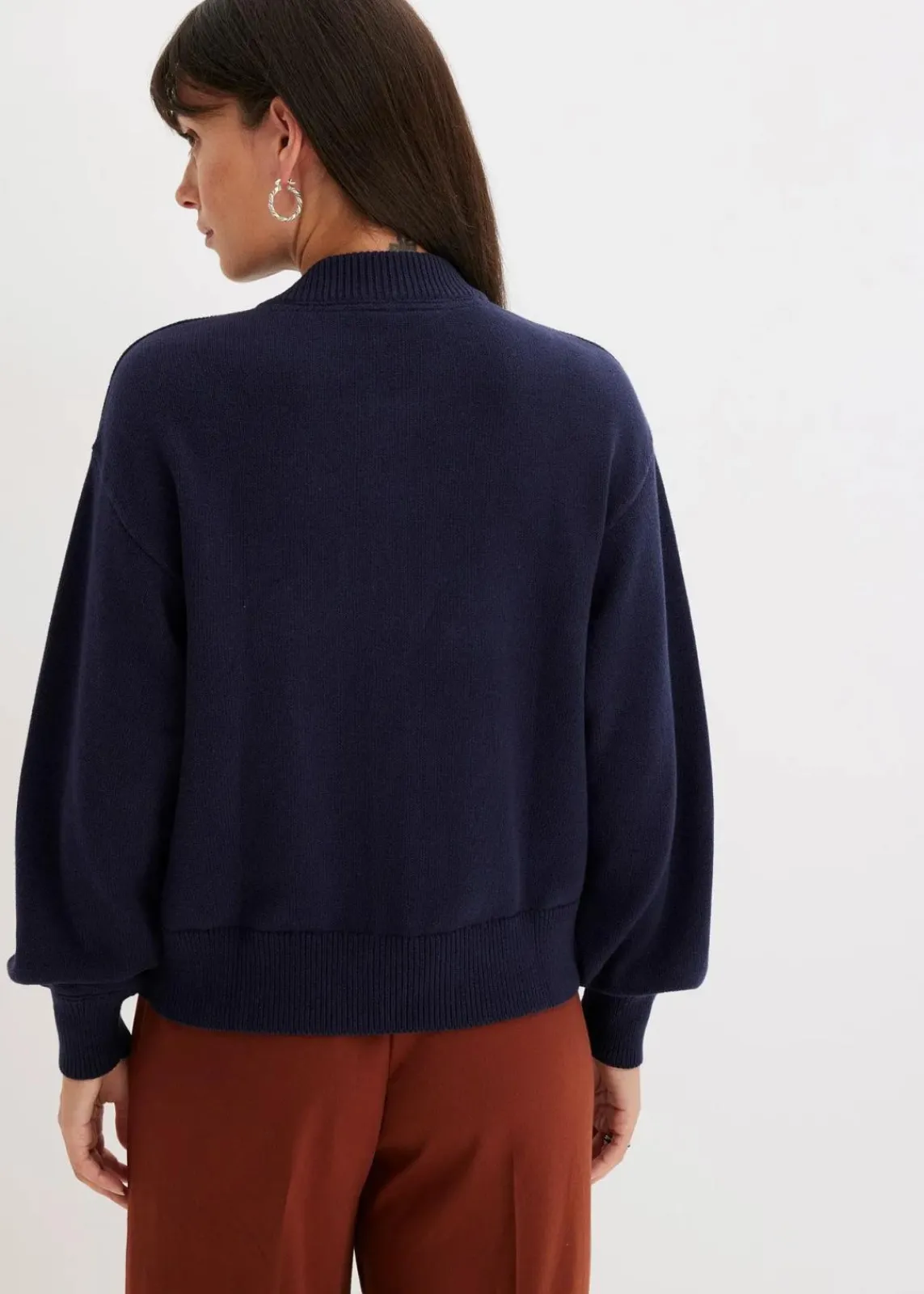 bonprix Bekleidung·Umstandsmode|Pullover & Strickjacken^Strickjacke aus reiner Baumwolle dunkelblau