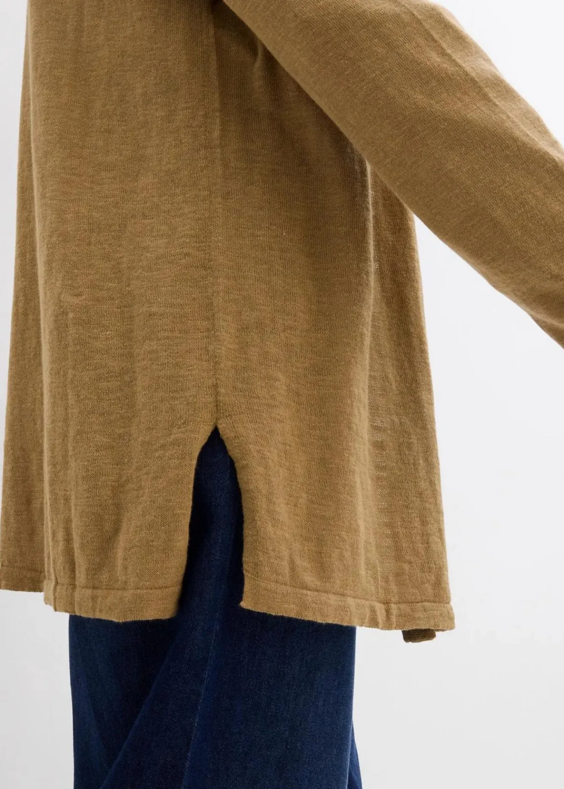 bonprix Bekleidung·Umstandsmode|Pullover & Strickjacken^Strickjacke aus reiner leichter Baumwoll-Slub Qualität khakibraun