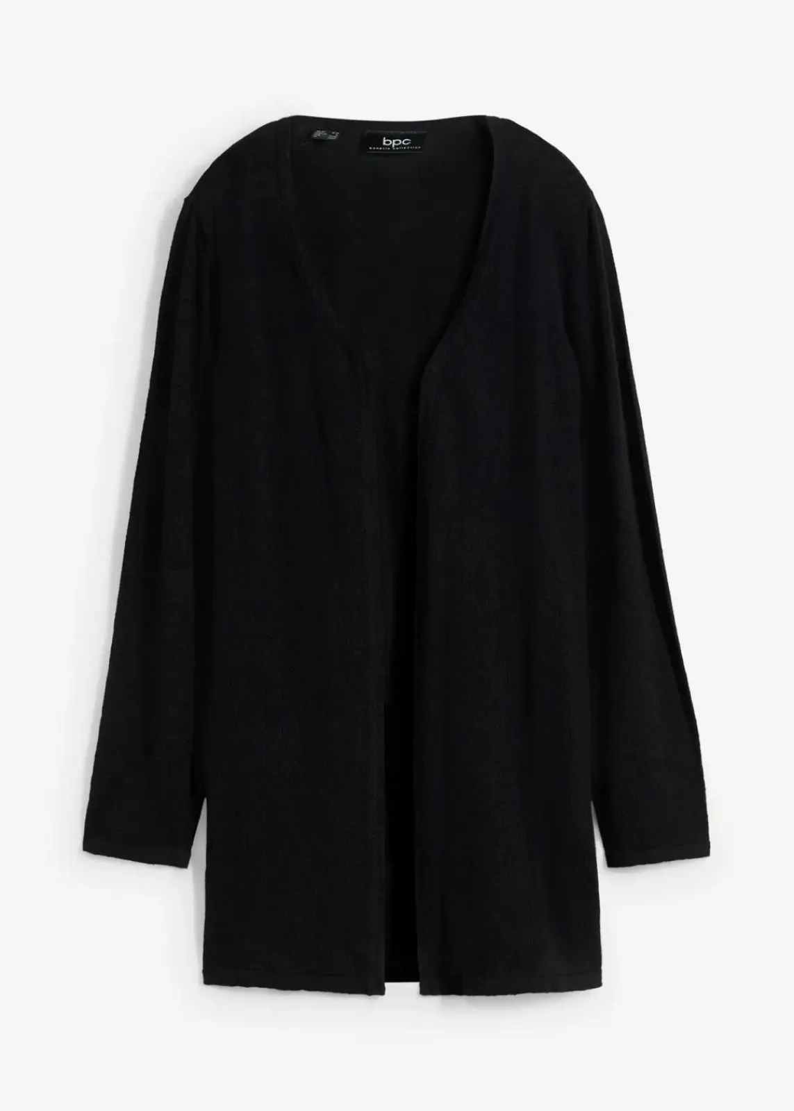 bonprix Pullover & Strickjacken|Basics^Strickjacke aus reiner leichter Baumwoll-Slub Qualität schwarz