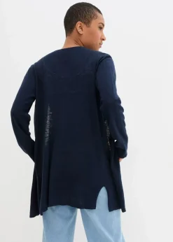bonprix Bekleidung·Umstandsmode|Pullover & Strickjacken^Strickjacke aus reiner leichter Baumwoll-Slub Qualität dunkelblau