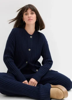 bonprix Bekleidung·Umstandsmode|Bekleidung·Jeans^Strickjacke aus softem Viskose-Mix dunkelblau
