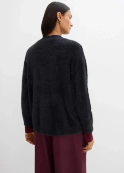bonprix Pullover & Strickjacken|Strickmode^Strickjacke aus Viskose-Mix schwarz