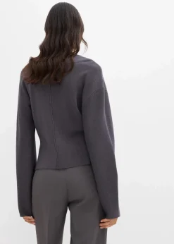 bonprix Bekleidung·Umstandsmode|Bekleidung·Jeans^Strickjacke aus Viskose-Mix schiefergrau