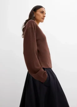 bonprix Pullover & Strickjacken|Strickmode^Strickjacke aus Viskose-Mix braun