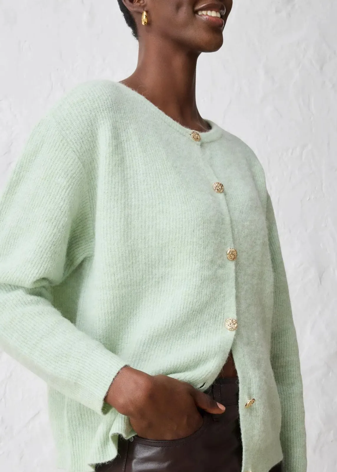 bonprix Pullover & Strickjacken|Bekleidung·Jeans^Strickjacke aus wärmendem Alpaka-Mix softsalbei