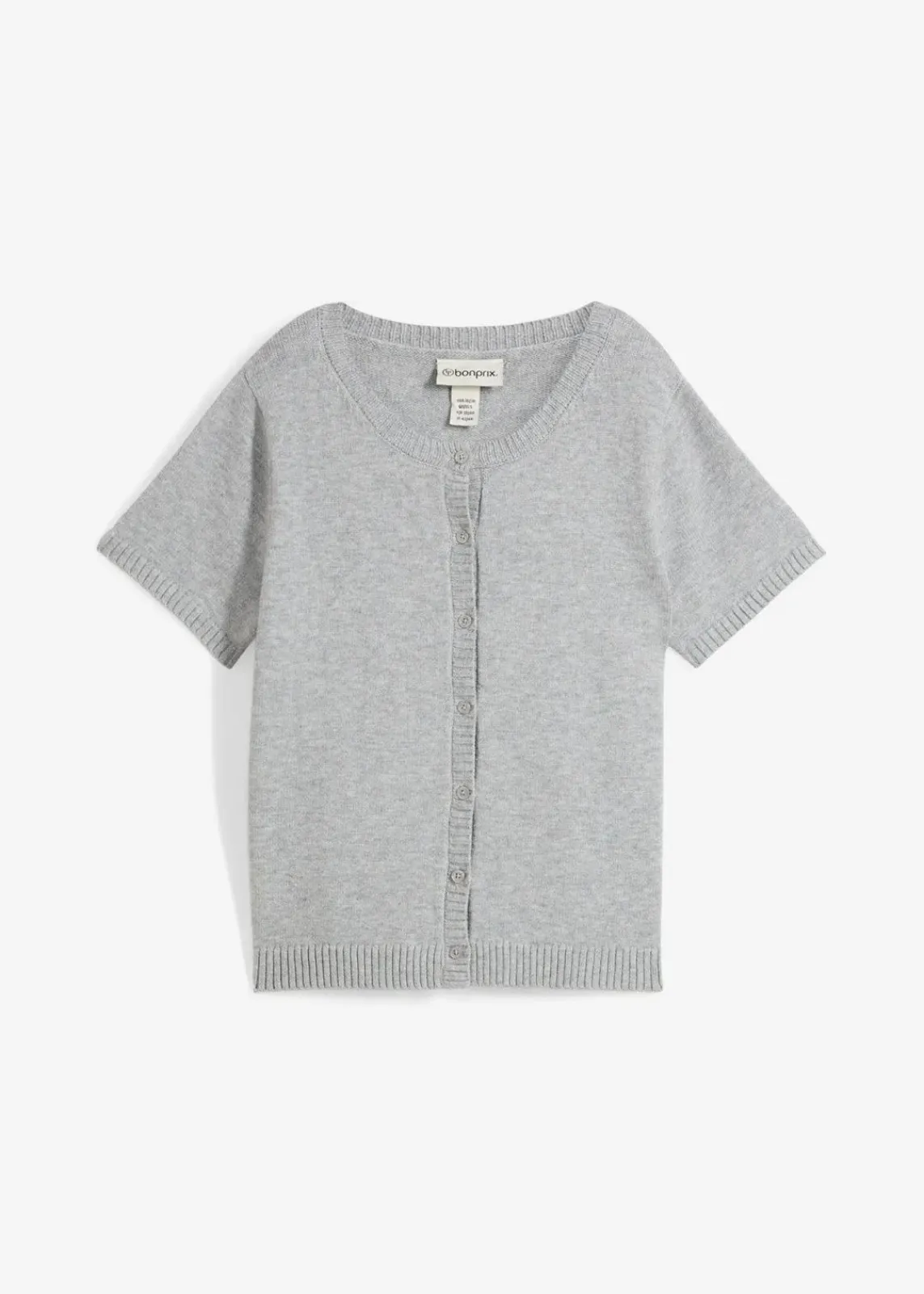 bonprix Bekleidung·Umstandsmode|Nachhaltigere Materialien^Strickjacke, Kurzarm hellgrau meliert meliert