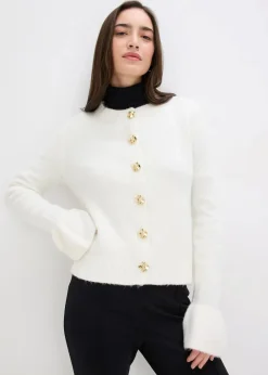 bonprix Bekleidung·Umstandsmode|Bekleidung·Jeans^Strickjacke mit dekorativen Knöpfen wollweiß