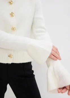 bonprix Bekleidung·Umstandsmode|Bekleidung·Jeans^Strickjacke mit dekorativen Knöpfen wollweiß
