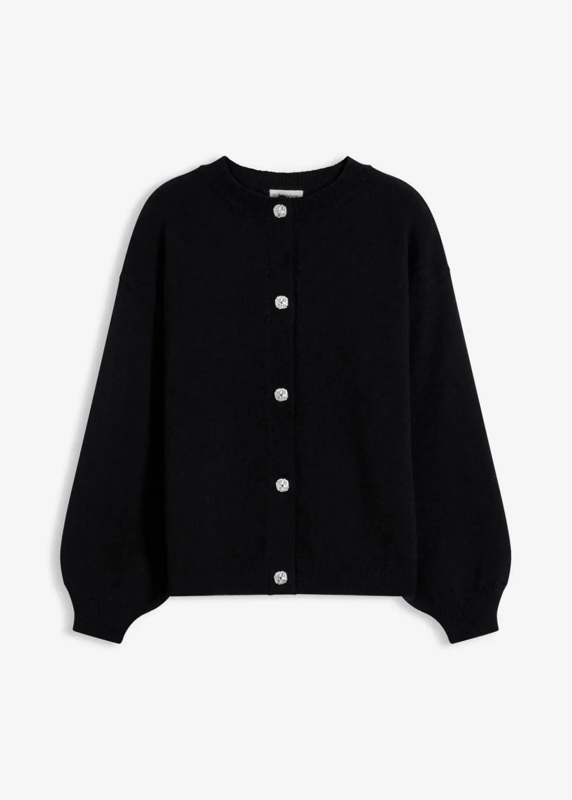 bonprix Bekleidung·Umstandsmode|Bekleidung·Jeans^Strickjacke mit dekorativen Knöpfen schwarz