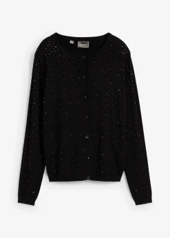 bonprix Bekleidung·Umstandsmode|Strickmode^Strickjacke mit Glitzersteinchen schwarz