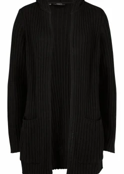 bonprix Bekleidung·Umstandsmode|Pullover & Strickjacken^Strickjacke mit Kapuze schwarz uni