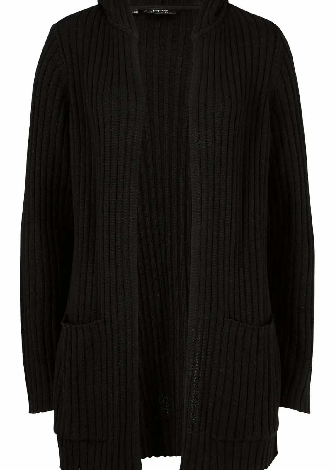bonprix Bekleidung·Umstandsmode|Pullover & Strickjacken^Strickjacke mit Kapuze schwarz uni