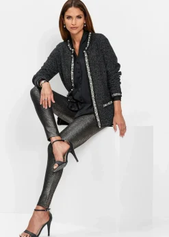 bonprix Bekleidung·Umstandsmode|Bekleidung·Jeans^Strickjacke mit Perlen schwarz