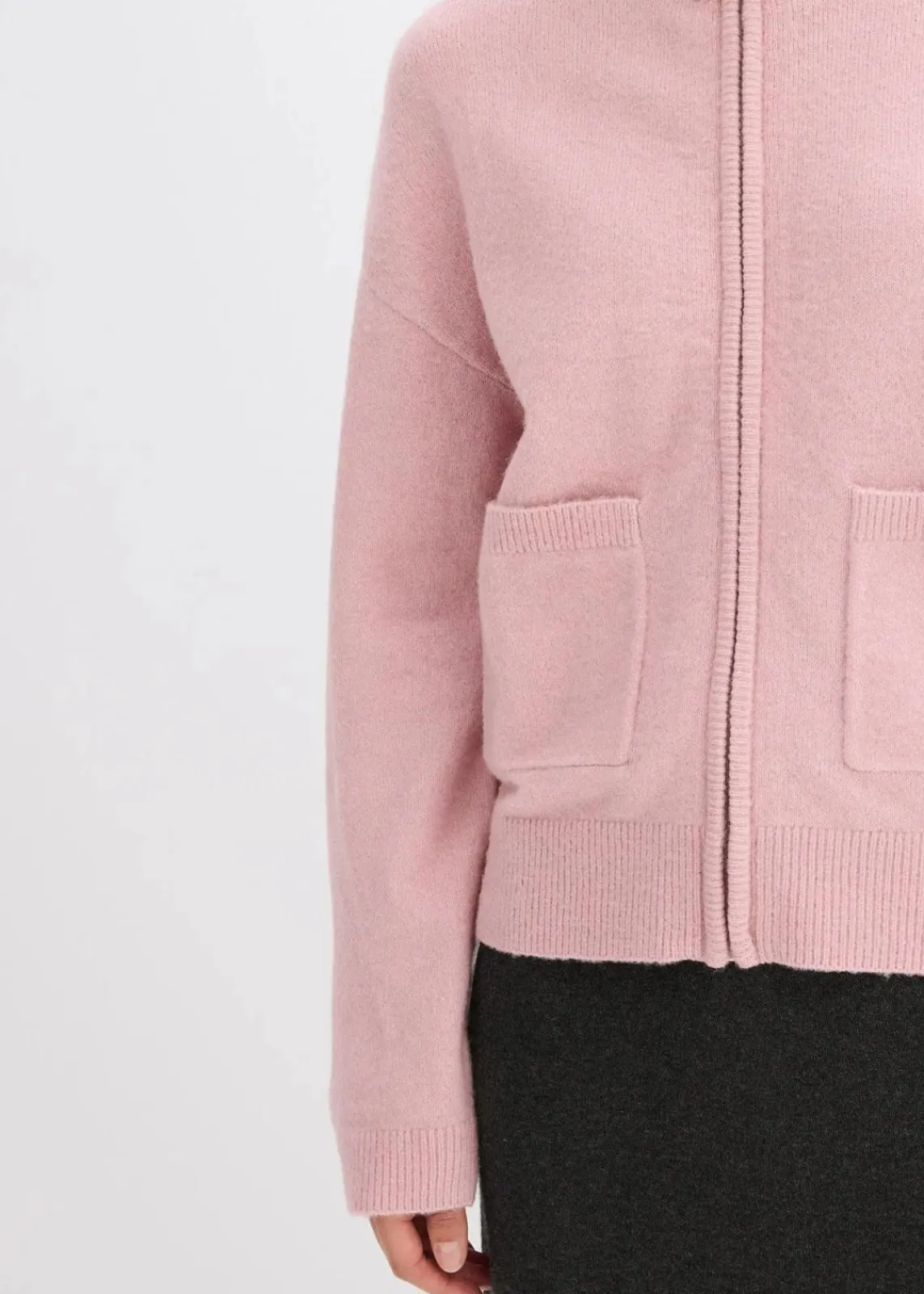 bonprix Bekleidung·Umstandsmode|Strickmode^Strickjacke mit Reißverschluss aschrosa