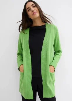 bonprix Bekleidung·Umstandsmode|Bekleidung·Röcke^Strickjacke mit Taschen, Langarm kleegrün