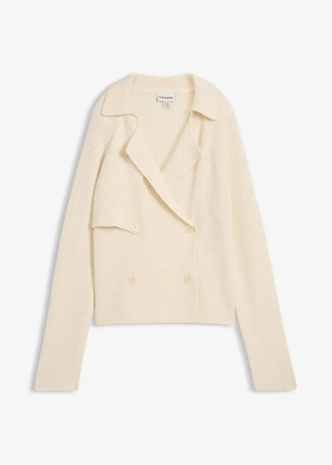 bonprix Pullover & Strickjacken|Strickmode^Strickjacke mit Wolle naturbeige