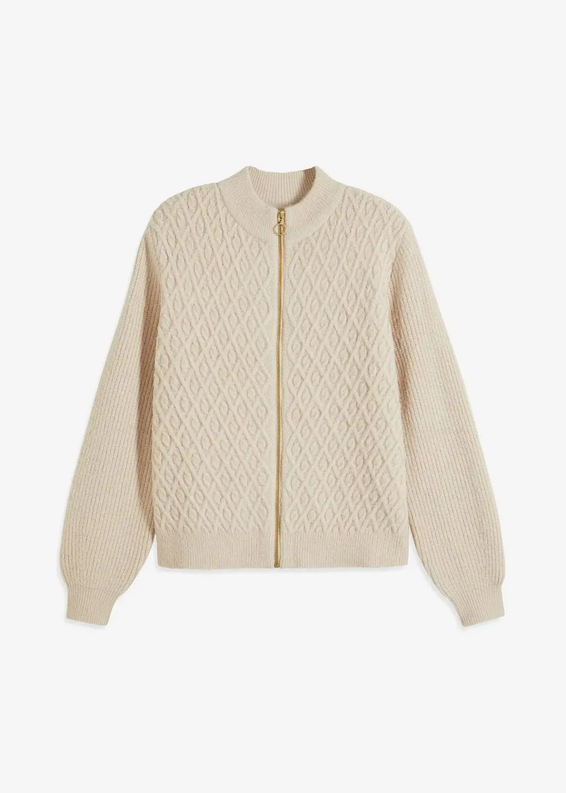 bonprix Bekleidung·Umstandsmode|Bekleidung·Jeans^Strickjacke mit Zopmuster beige meliert