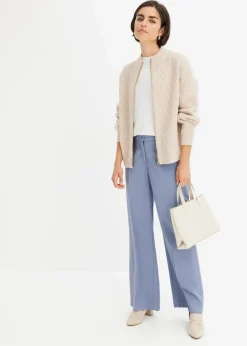 bonprix Bekleidung·Umstandsmode|Bekleidung·Jeans^Strickjacke mit Zopmuster beige meliert
