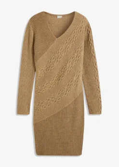 bonprix Bekleidung·Umstandsmode|Bekleidung·Pullover & Strickjacken^Strickkleid hellbraun