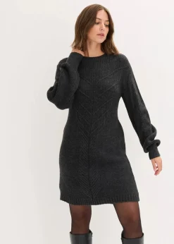 bonprix Bekleidung·Umstandsmode|Bekleidung·Pullover & Strickjacken^Strickkleid anthrazit meliert