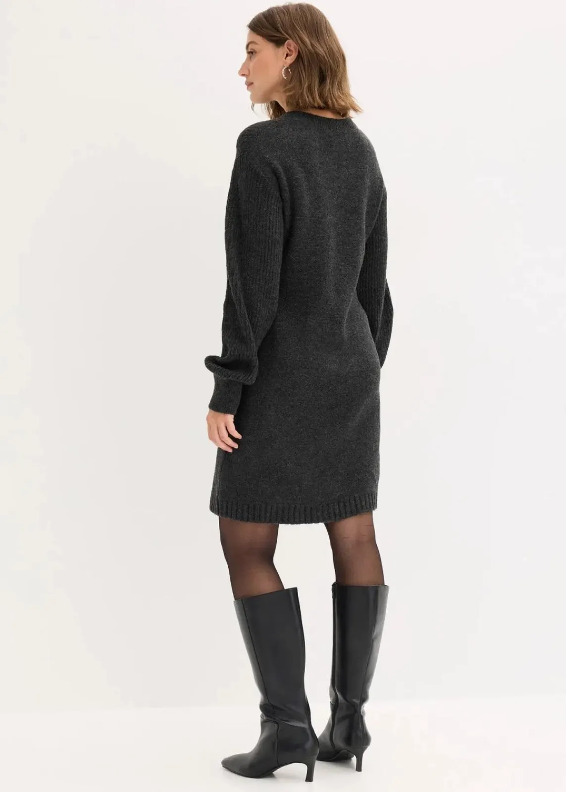bonprix Bekleidung·Umstandsmode|Bekleidung·Pullover & Strickjacken^Strickkleid anthrazit meliert