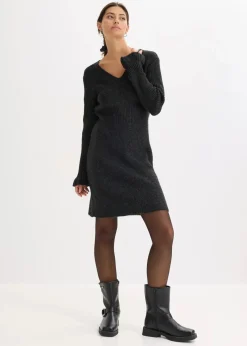 bonprix Bekleidung·Umstandsmode|Bekleidung·Pullover & Strickjacken^Strickkleid anthrazit meliert
