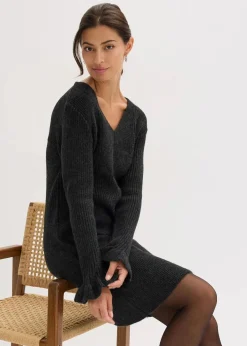 bonprix Bekleidung·Umstandsmode|Bekleidung·Pullover & Strickjacken^Strickkleid anthrazit meliert
