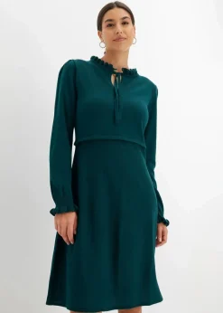 bonprix Bekleidung·Umstandsmode|Bekleidung·Pullover & Strickjacken^Strickkleid tiefgrün