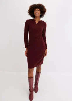 bonprix Bekleidung·Umstandsmode|Strickmode^Strickkleid rubinrot