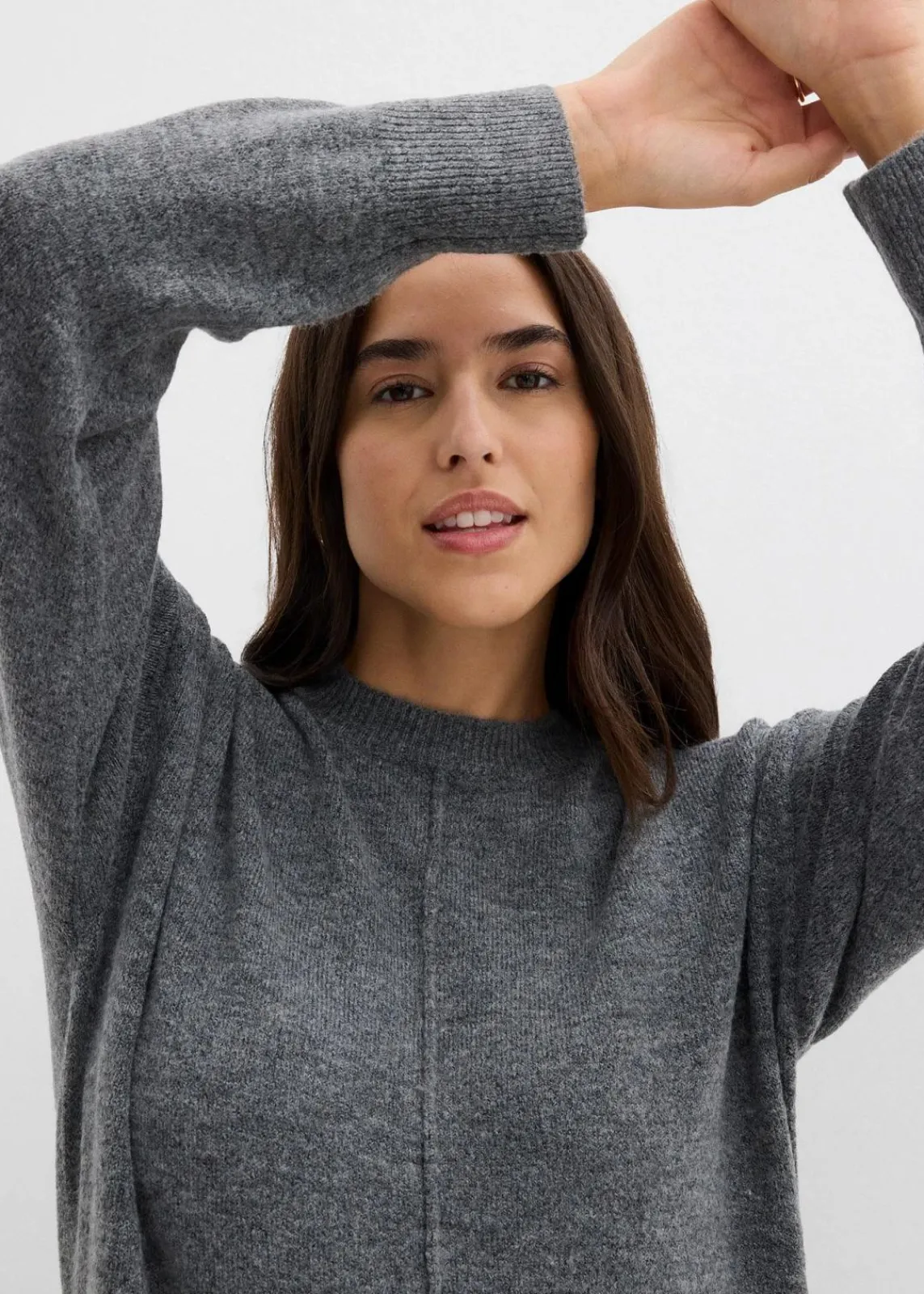 bonprix Bekleidung·Umstandsmode|Strickmode^Strickkleid anthrazit meliert