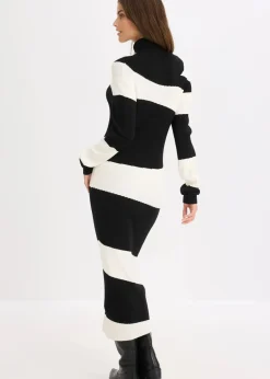 bonprix Bekleidung·Umstandsmode|Bekleidung·Pullover & Strickjacken^Strickkleid schwarz/weiß