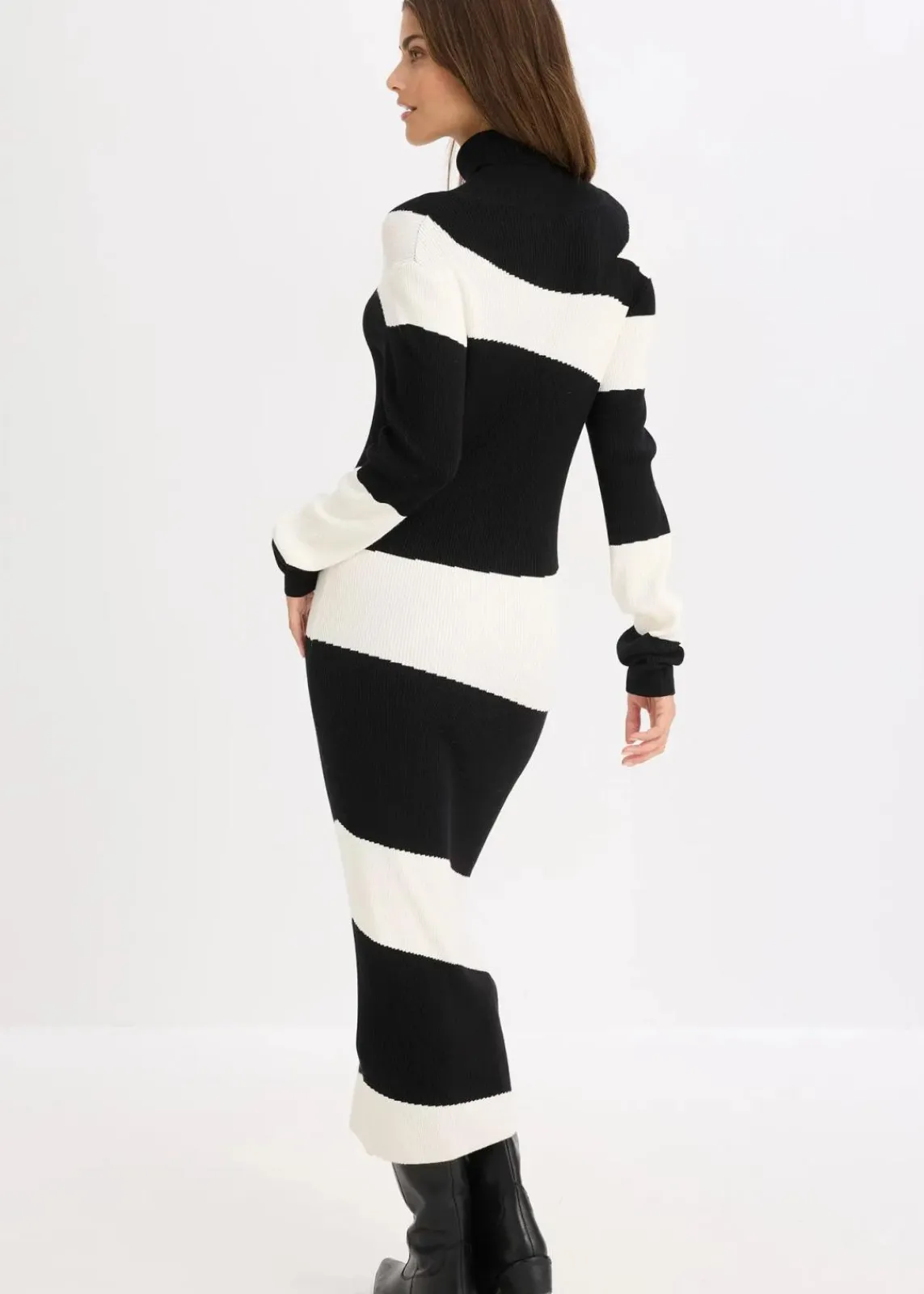 bonprix Bekleidung·Umstandsmode|Bekleidung·Pullover & Strickjacken^Strickkleid schwarz/weiß
