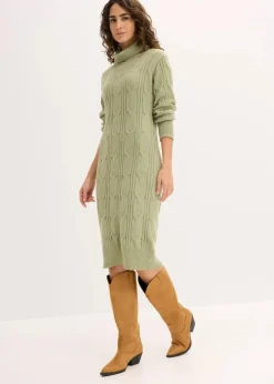 bonprix Bekleidung·Umstandsmode|Strickmode^Strickkleid hellgrün meliert