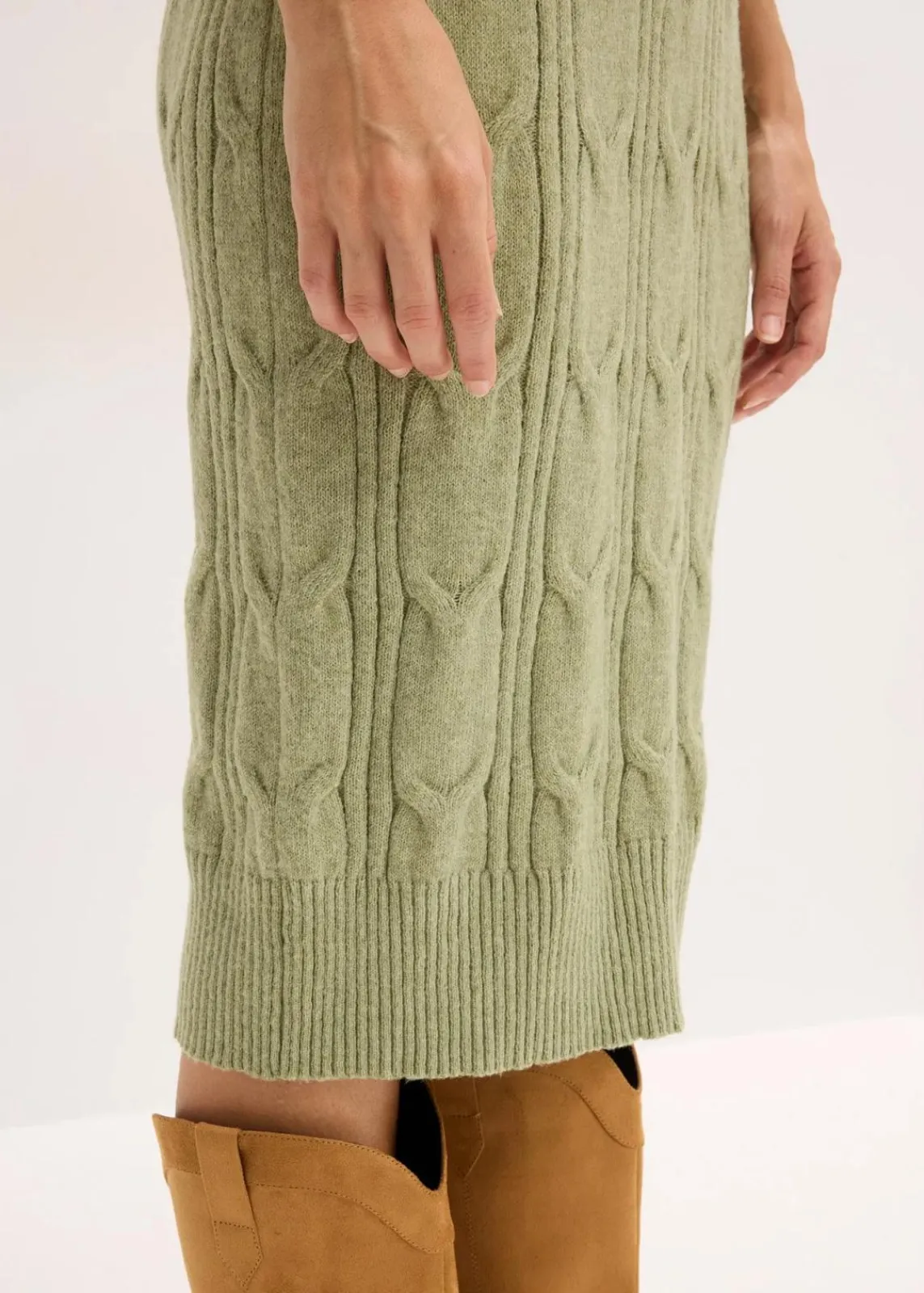 bonprix Bekleidung·Umstandsmode|Strickmode^Strickkleid hellgrün meliert