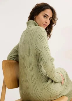bonprix Bekleidung·Umstandsmode|Strickmode^Strickkleid hellgrün meliert