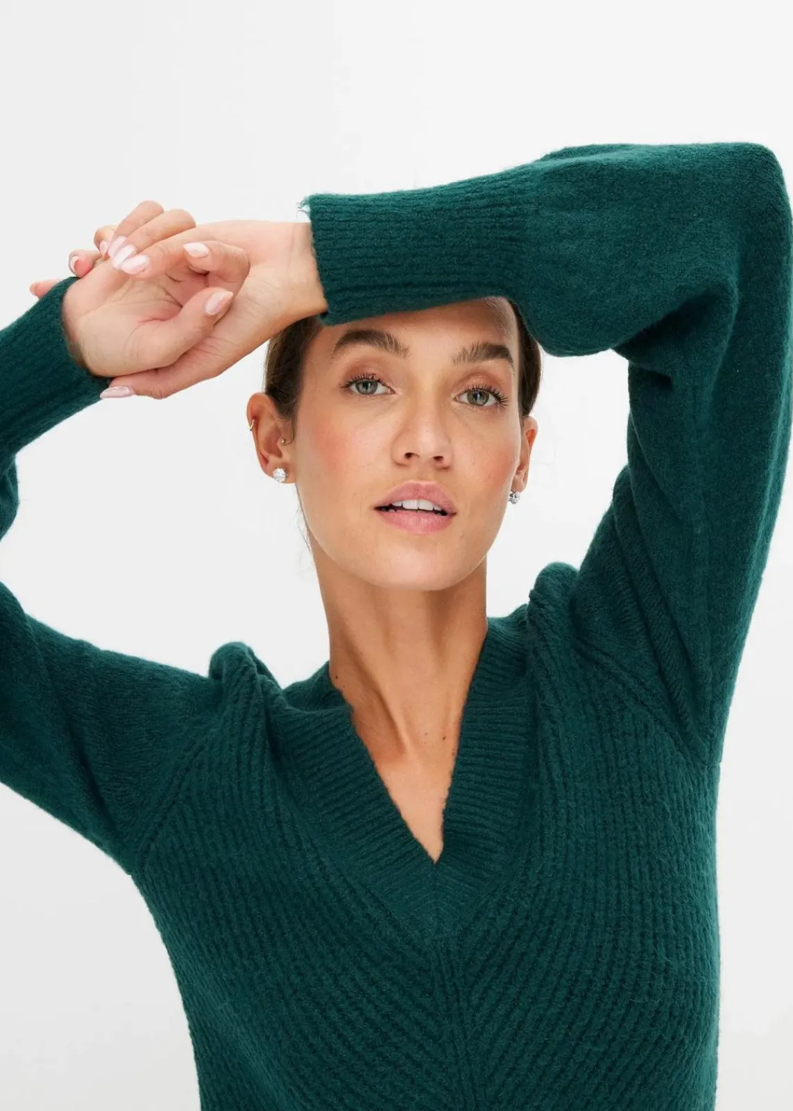 bonprix Bekleidung·Umstandsmode|Bekleidung·Pullover & Strickjacken^Strickkleid tiefgrün