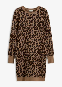 bonprix Kleider|Strickmode^Strickkleid beige leo