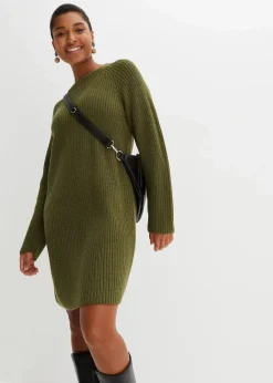 bonprix Bekleidung·Umstandsmode|Strickmode^Strickkleid dunkelkhaki