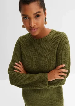 bonprix Bekleidung·Umstandsmode|Strickmode^Strickkleid dunkelkhaki