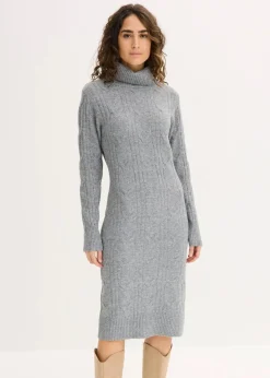 bonprix Bekleidung·Umstandsmode|Strickmode^Strickkleid grau meliert