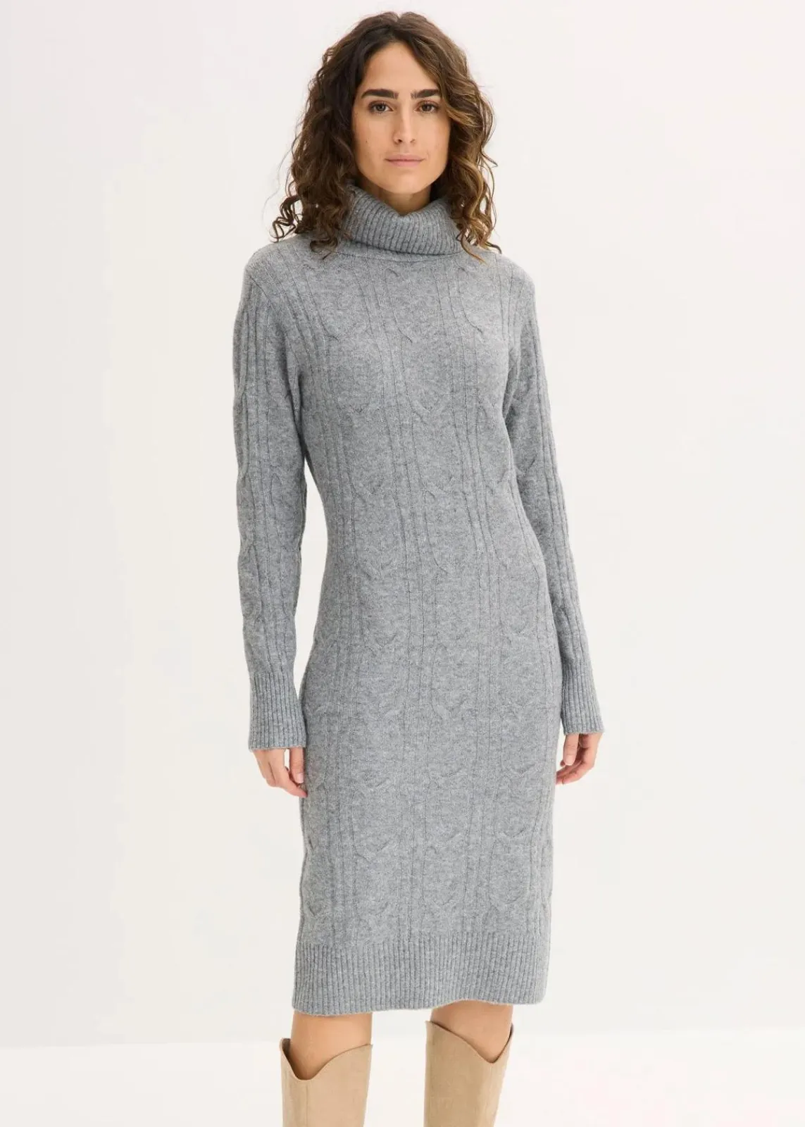 bonprix Bekleidung·Umstandsmode|Strickmode^Strickkleid grau meliert
