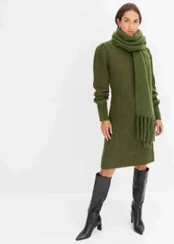 bonprix Strickmode|Kleider^Strickkleid khaki