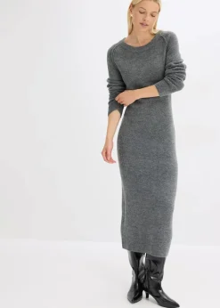bonprix Strickmode|Kleider^Strickkleid anthrazit meliert meliert