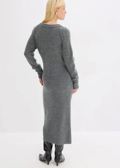 bonprix Strickmode|Kleider^Strickkleid anthrazit meliert meliert