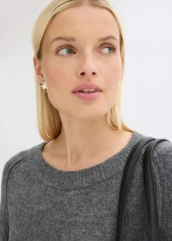 bonprix Strickmode|Kleider^Strickkleid anthrazit meliert meliert