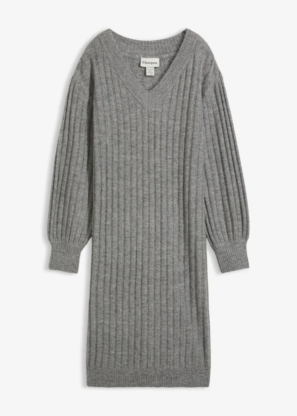 bonprix Bekleidung·Umstandsmode|Bekleidung·Pullover & Strickjacken^Strickkleid grau meliert
