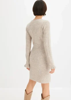 bonprix Kleider|Strickmode^Strickkleid sand meliert